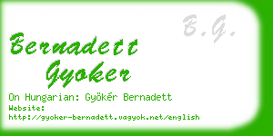 bernadett gyoker business card